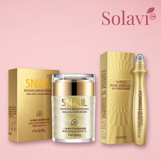 Pack Crema de caracol antienvejecimiento + Serum para ojeras. Solaví